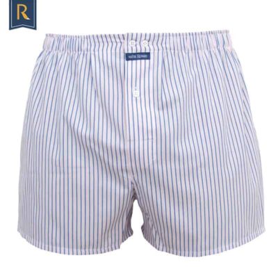 calecon-homme-coupe-francaise-classique-raye-bleu-rose-popeline-coton Caleçon homme coupe française classique 100% popeline de coton