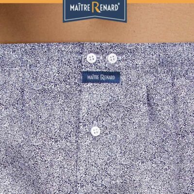 Caleçon homme liberty bleu marine classique coupe française 100% popeline de coton