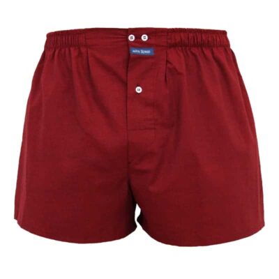 calecon-homme-rouge-uni-coupe-francaise-fils-a-fils-2 Caleçon homme coupe française classique uni rouge profond 100% fils à fils coton