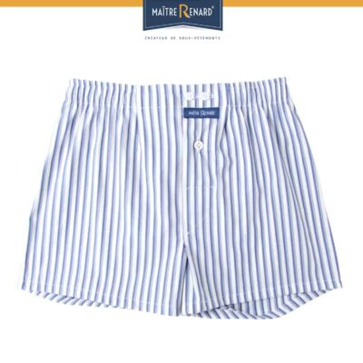 calecons-enfant-raye-bleu-blanc-coupe-rancaise-popeline-de-coton caleçon enfant classique 100% coton popeline, coupe française, motifs rayé bleu blanc