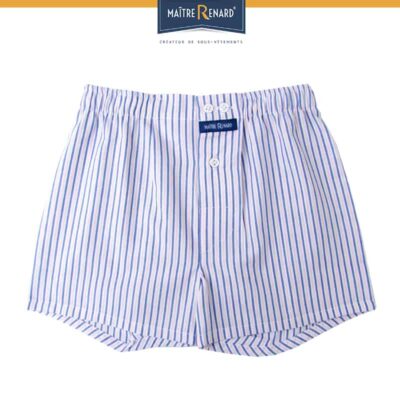 calecons-enfant-raye-rose-bleu-coupe-rancaise-popeline-de-coton caleçon enfant classique 100% coton popeline, coupe française, motifs rayé rose et bleu