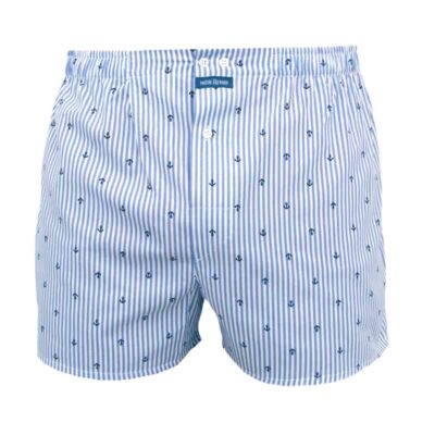 calecon-homme-coupe-fracaise-classique-raye-ancres Caleçon homme coupe française rayé bleu/blanc avec motif ancres marine coupe française