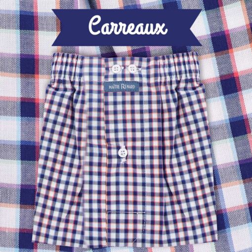 Caleçon homme classique coupe française écossais multicolore