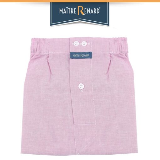 Caleçon homme classique coupe française 100% coton fil à fil rose uni
