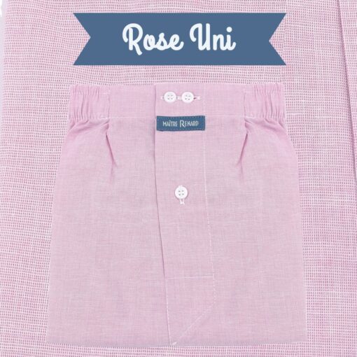 Caleçon homme classique coupe française 100% coton fil à fil rose uni