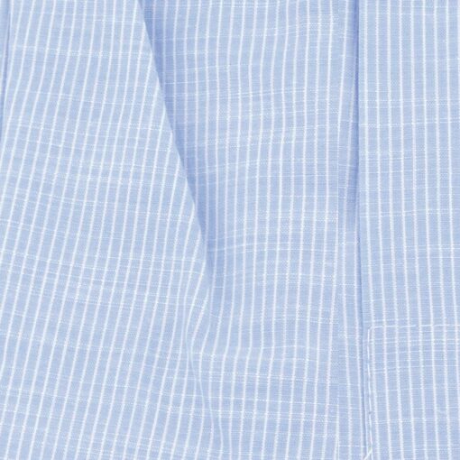 Caleçon homme classique coupe française 100% coton popeline rayé bleu et blanc bleu jeans clair