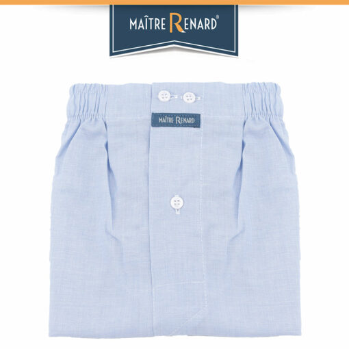 Caleçon homme classique coupe française 100% coton fil à fil bleu uni
