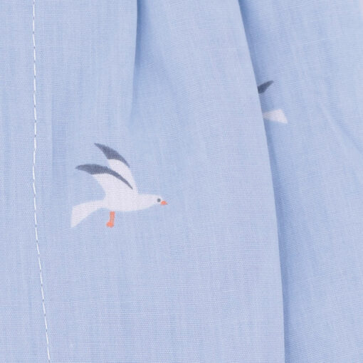 Caleçons homme classique coupe française rayé bleu 100% Coton motifs mouettes popeline