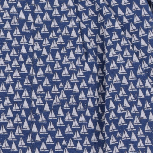 Caleçons homme classique coupe française rayé bleu 100% Coton motifs voiliers popeline