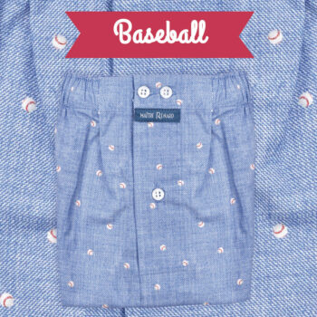 Caleçon homme classique coupe française 100% coton "Baseball"
