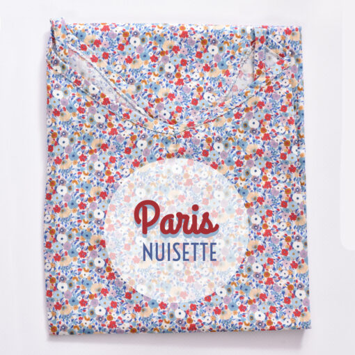 Nuisette femme en satin de coton fleurs