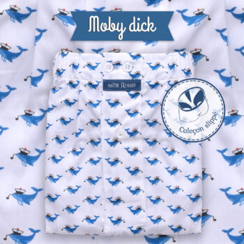 Caleçon homme SLIPPÉ classique coupe française "Moby dick"
