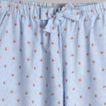 pantalon de pyjama femme en popeline de coton motif crabes rayures fabrique au portugal