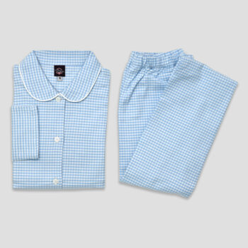 PYJAMA long jeune fille - Vichy bleu