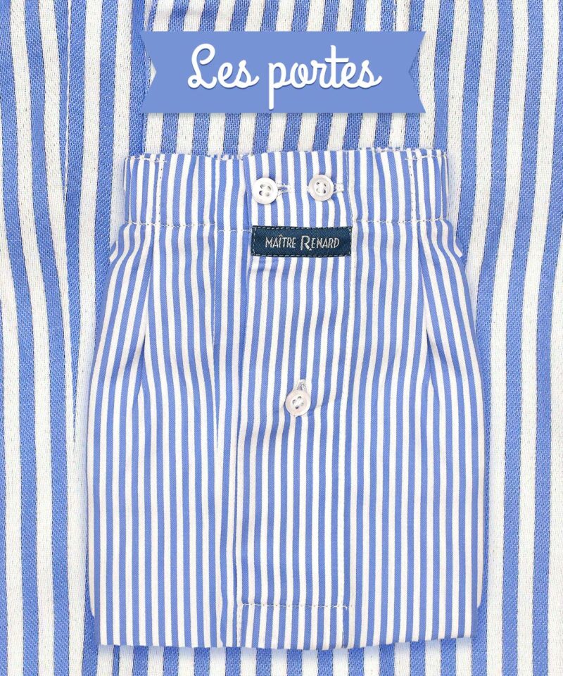 Caleçon homme classique coupe française 100 % rayé bleu et blanc Les portes en Ré