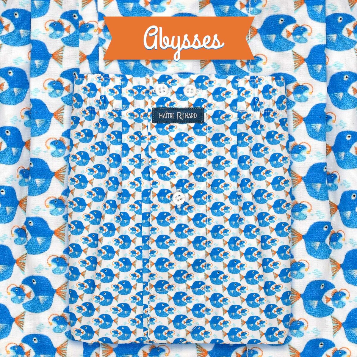 Caleçon homme classique coupe française "Abysses"