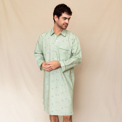 Chemise de nuit homme "Partie de golf"
