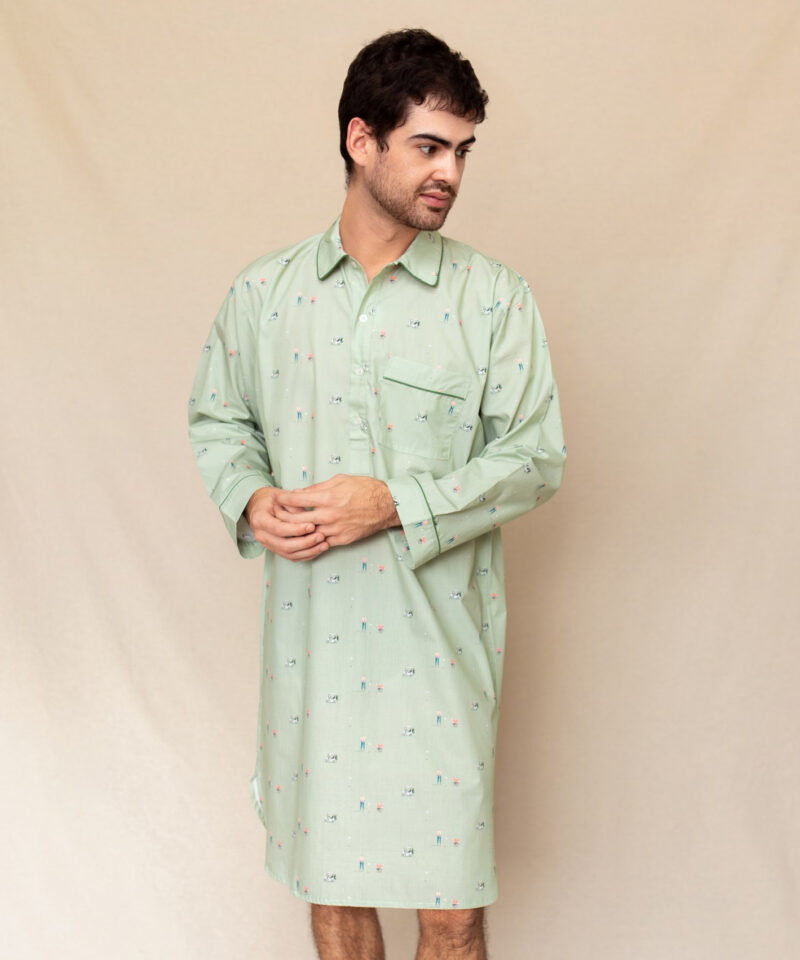 Chemise de nuit homme "Partie de golf"