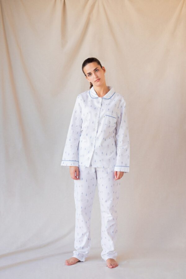 pyjama-femme-coton-pilou-blanc-ours