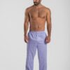 Pantalon de pyjama homme en satin de coton rayure bleu dinard