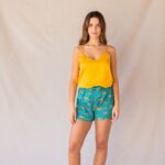 short femme en satin de coton motif jaguars fabrique au portugal 2