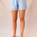 short femme popeline de coton motif vagues hokusai