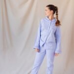 pyjama-femme-coton-flanelle-rayure-bleu
