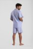 Pyjama court homme coton oxford bleu classique