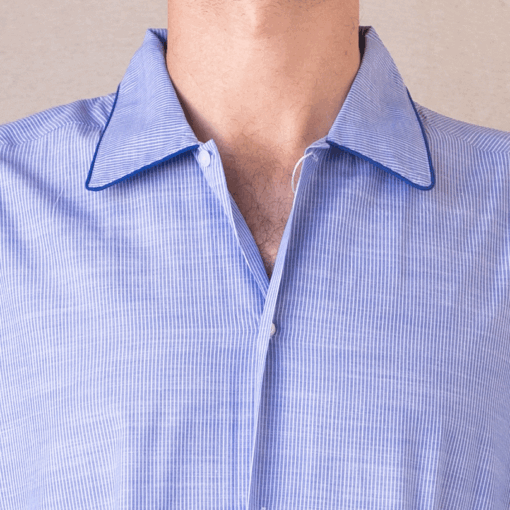 Pyjama-court-homme-rayure-bleu