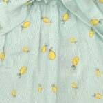 short femme en satin de coton motifs citrons rayures vertes fabrique au portugal 2