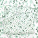 short femme popeline de coton motif feuilles vertes