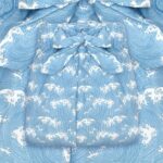 short femme popeline de coton motif vagues hokusai