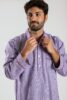 Chemise de nuit homme classique flanelle de coton rayure la plagne bleu et rouge