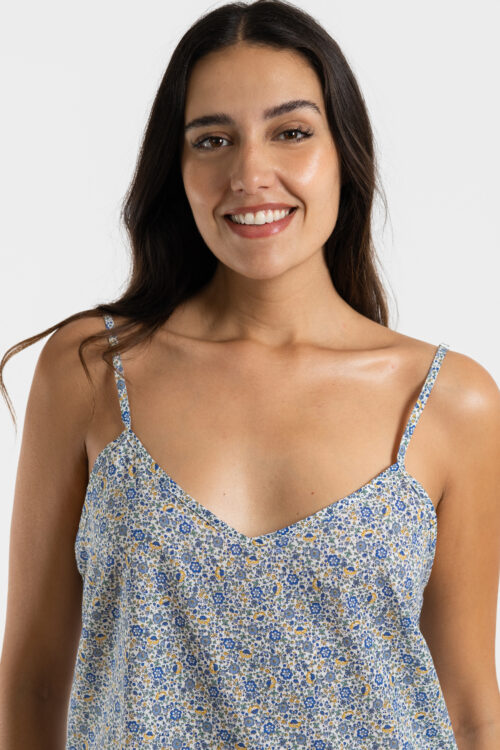nuisette fines bretelles fleurs liberty en voile de coton