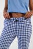 pantalon de pyjama femme en coton flanelle pilou carreaux bleu fabrique au portugal