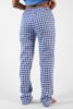 pantalon de pyjama femme en coton flanelle pilou carreaux bleu fabrique au portugal