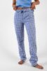 pantalon de pyjama femme en coton flanelle pilou carreaux bleu fabrique au portugal