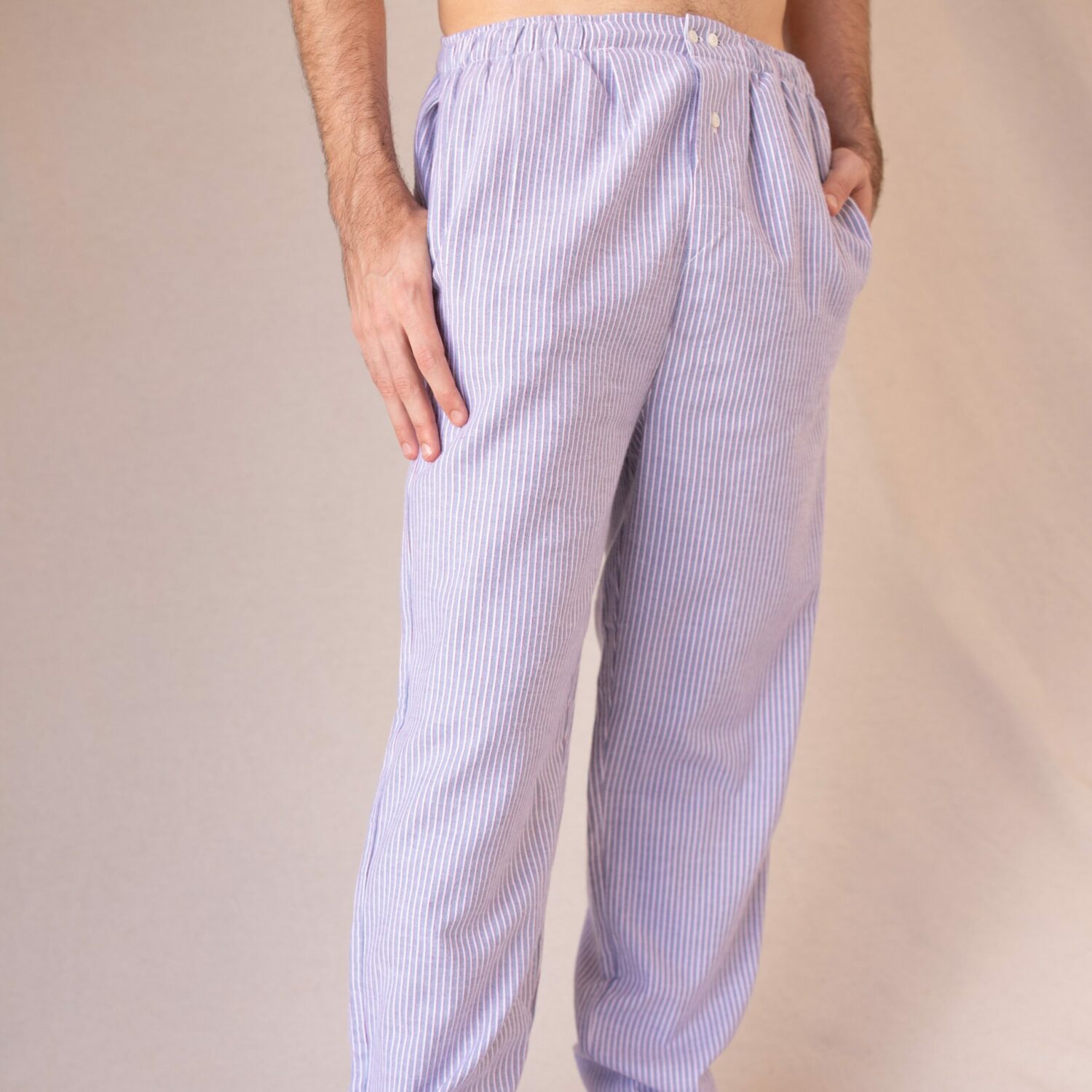 pantalon-pyjama-bas-flanelle-rayure-homme-coton-maitre-renard la plagne