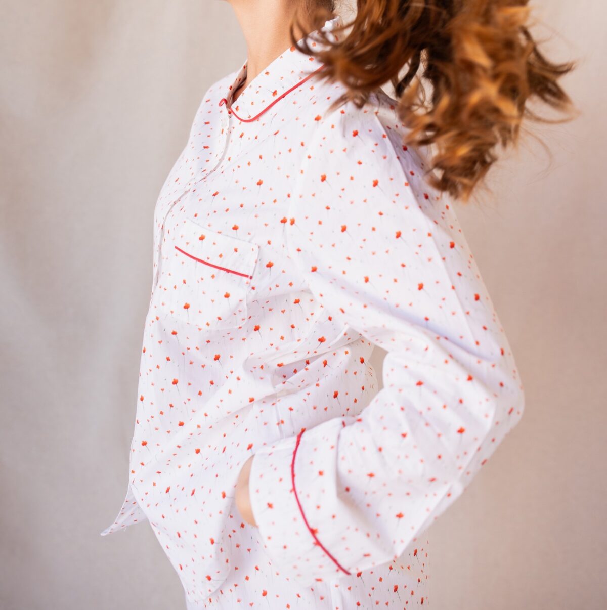 Pyjamas longs femme - Classique "Coquelicots"