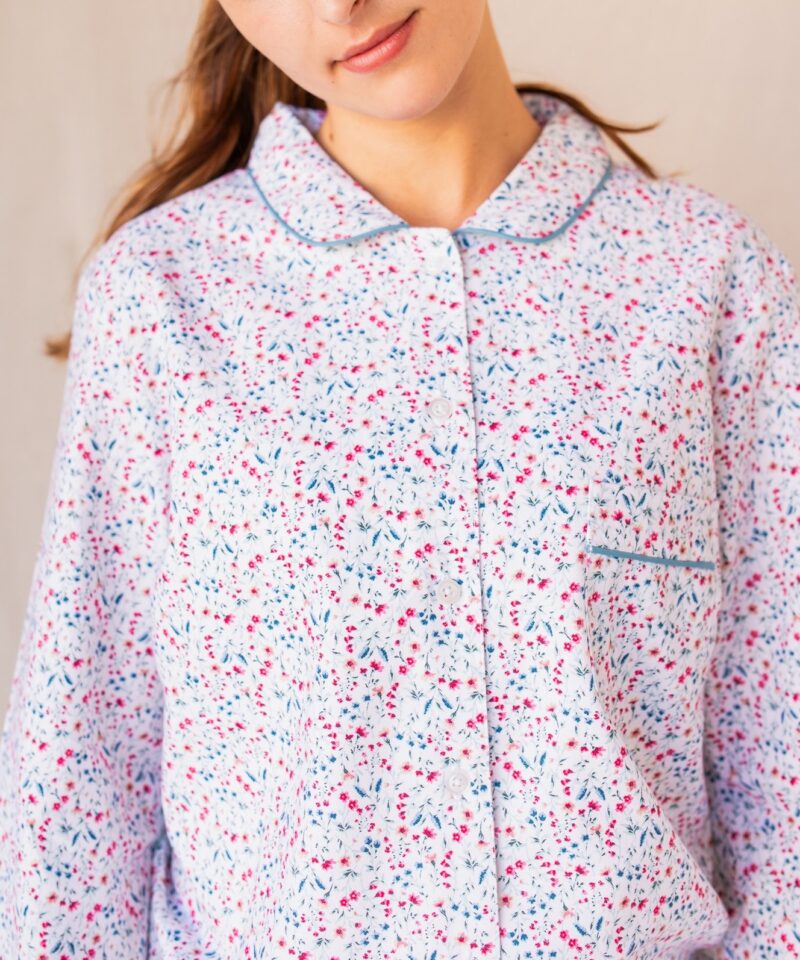 pyjama-femme-coton-hiver-fleurs