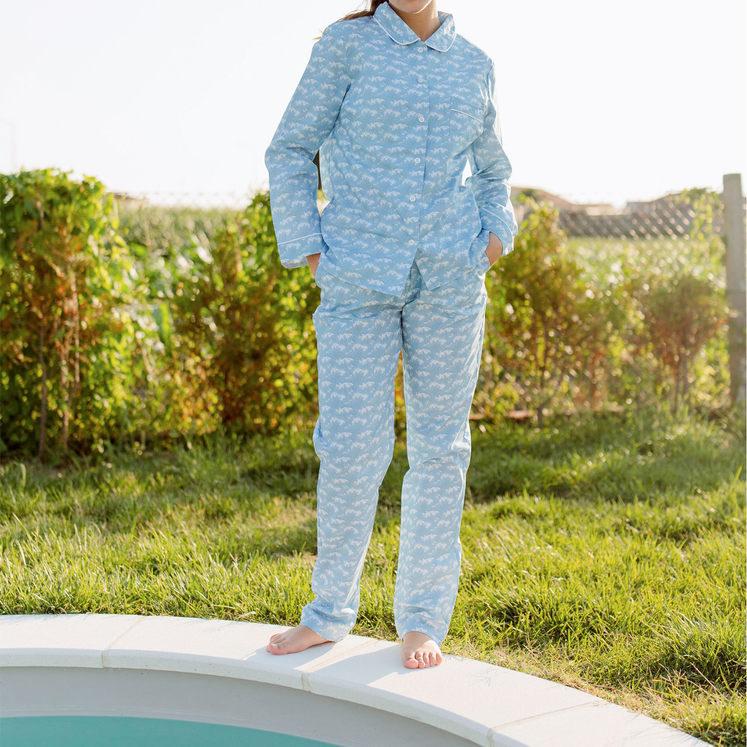 Pyjamas longs femme Oxford - Maître Renard