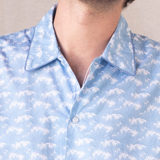 pyjama-short-vagues-chemise-coton-homme