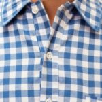 Chemise de nuit homme carreau bleu flanelle fabrique au portugal