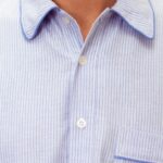 pyjama homme classique rayure bleu flanelle de coton fabrique au portugal