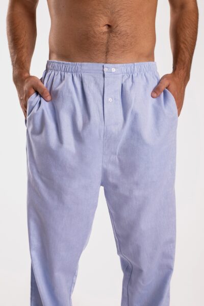 Pantalon de pyjama maitre renard oxford bleu