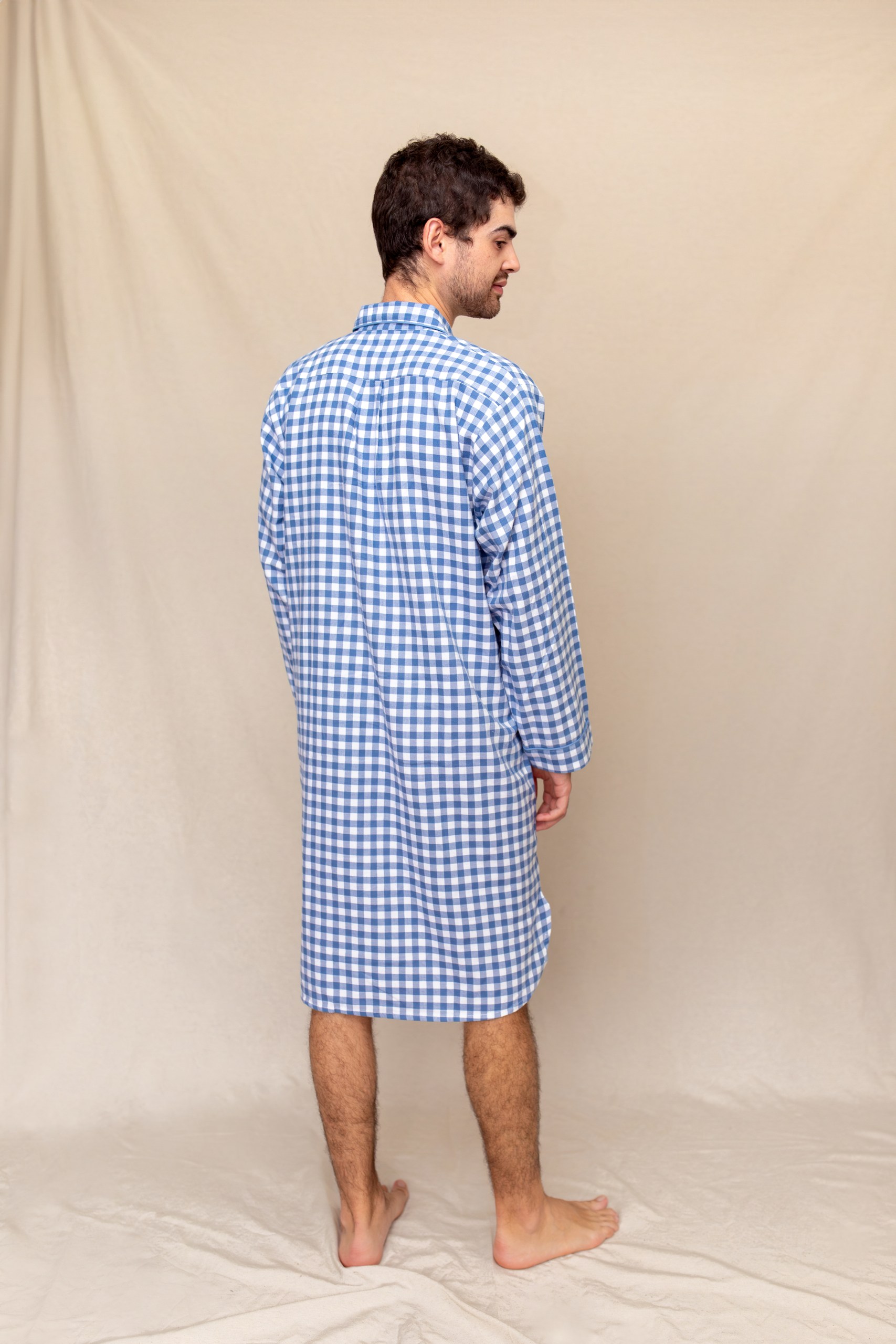 Chemise De Nuit Carreaux Bleu Flanelle Homme Ma tre Renard Chemise De Nuit Carreaux Bleu Flanelle Homme Ma tre Renard