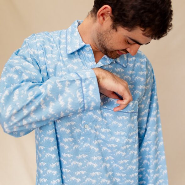 Manches Longues Liquette Courte Homme Chemise Nuit Homme Chemise