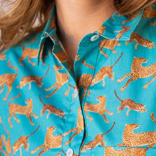 chemise-nuit-femme-leopard-felin-vert