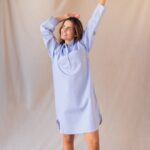 Liquette femme manches longues en oxford coton classique oxford bleu 3