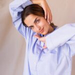 Liquette femme manches longues en oxford coton classique oxford bleu 3